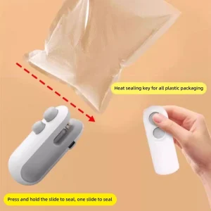 2-in-1 Rechargeable Mini Heat Sealing Machine Bonus 20 Rose Purple Mylar Bags