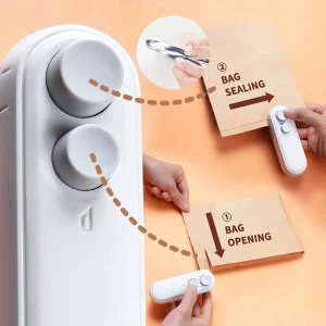 Portable Rechargeable Mini Bag Sealer & Cutter – 2-in-1 Food Sealing Tool