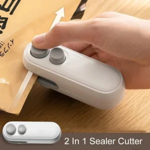 2 in 1 Mini Bag Sealer Cutter Portable Handheld Heat Resealer for Plastic Bags